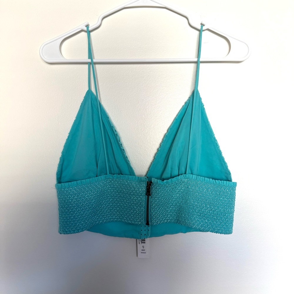 Alice and Olivia NWT Blue Crochet Crop Top - Picture 8 of 8